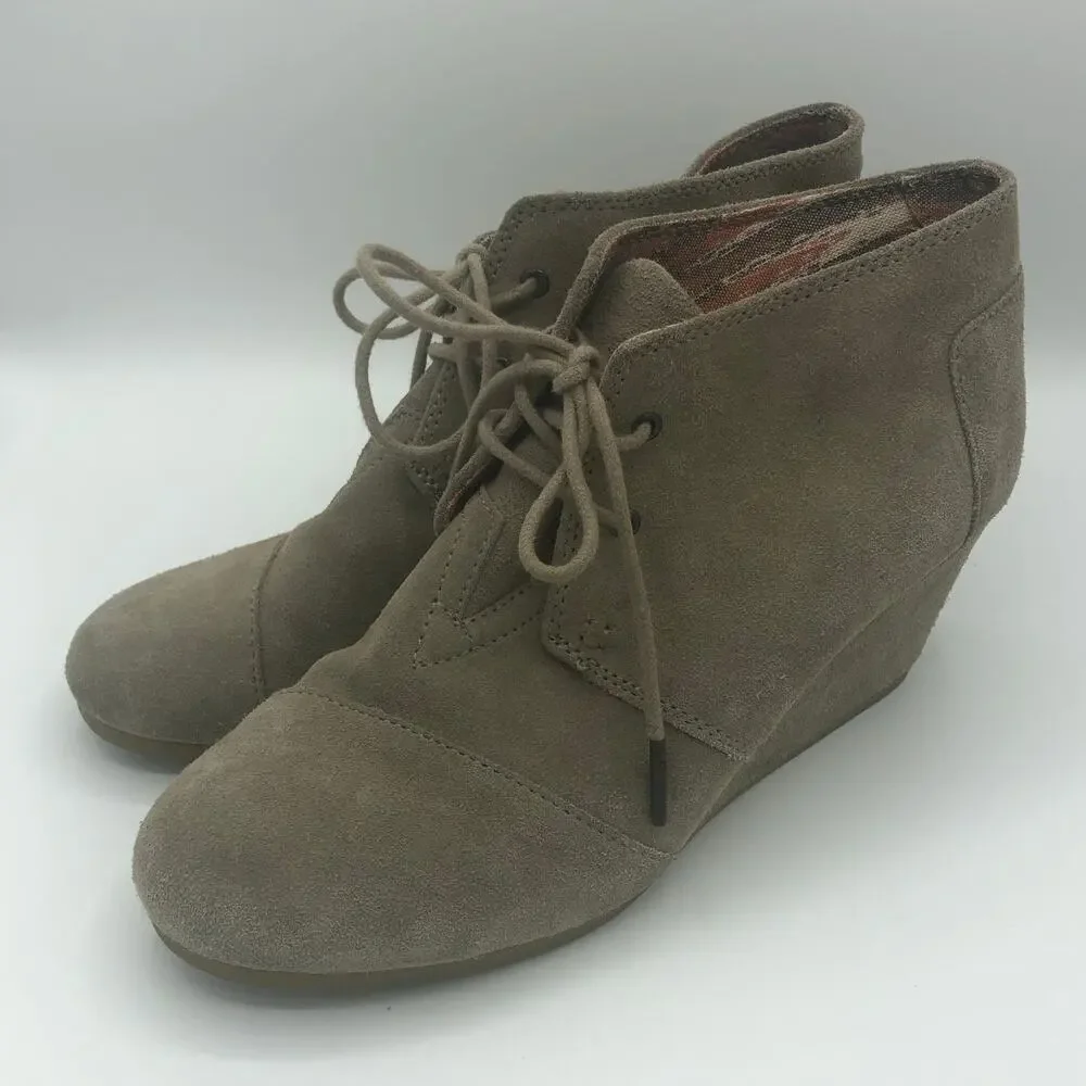 TOMS Desert Wedge Suede Boots | Women's Size 10